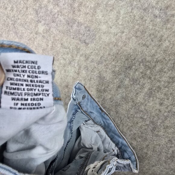 Almost Famous Light Blue Womens Distressed Flared Jeans Size 9 - Picture 7 of 9